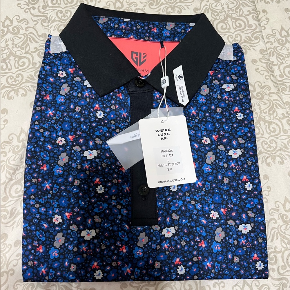 Mens Graham Luxe Golf Shirt NWT